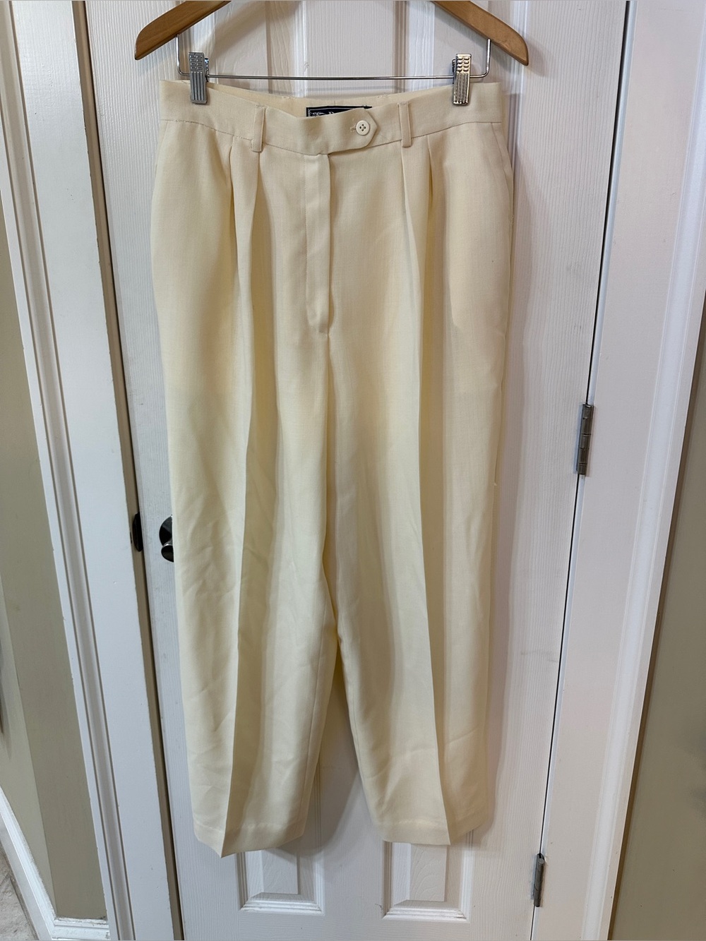 Burberrys Pleated Dress Pant Womens 10 Wool High-Waist Vintage Preppy Burberry